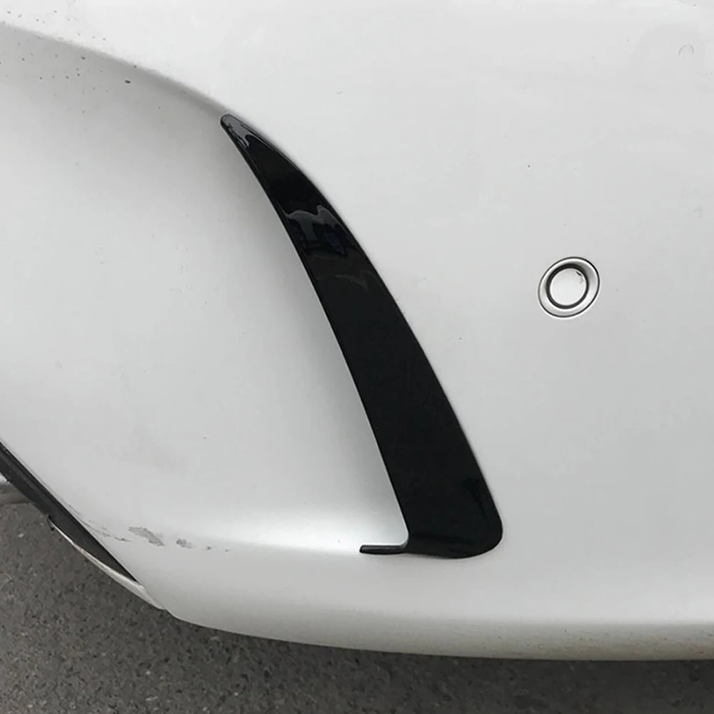 

Car Rear Bumper Splitter For Mercedes Benz C-Class W205 C43 C63 Coupe AMG 2015-2018 Carbon Black Air Outlet Tail Wind Knife