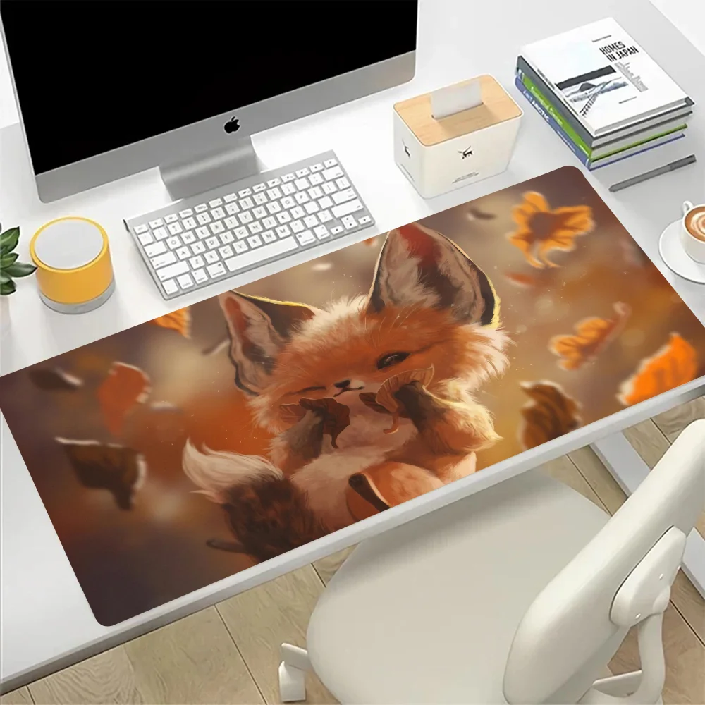 Cute Cartoon Fox Large Mouse Pad Gaming Mousepad PC Gamer XXL Computer Office Mouse Mat Keyboard Mat Desk Pad Laptop Mausepad