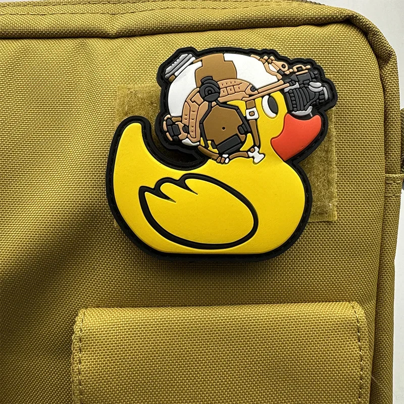 Yellow Duck I CHOOSE VIOLENCE PVC Patch Big Goose Tactical Morale Badge Frog Armband Hook&Loop Violence Peace Backpack Stickers