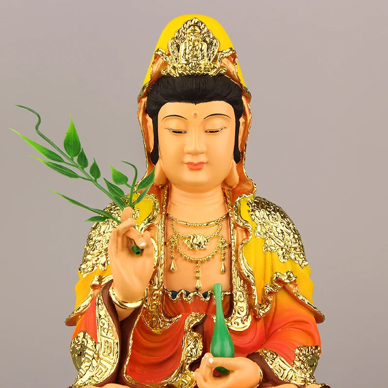 LARGE -Wholesale Buddha figure # HOME family efficacious Talisman Asia FENG SHUI gilding Guanyin statue