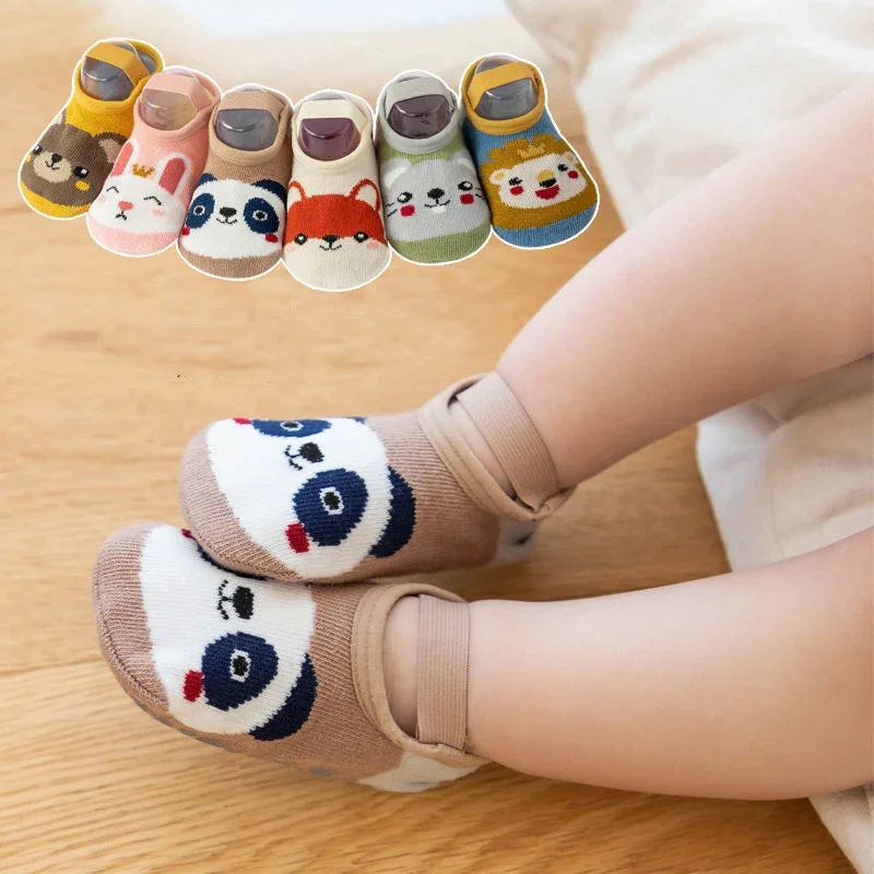 Anti-Slip Baby Floor Socks Cute Animal Kids Boat Sock Cartoon Newborn First Walkers 0-1Year Boys Girls Children Cotton Footwear