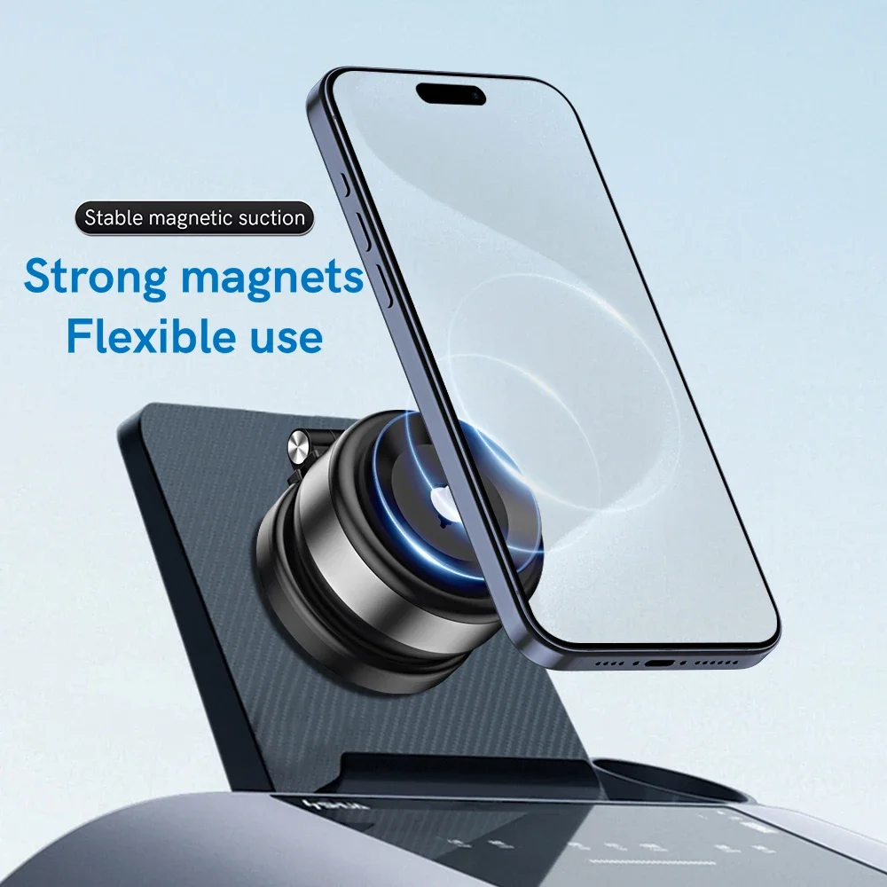 Car Phone Holder Electric Vacuum Suction Cup Telescopic Bidirectional Strong Magnetic Adsorption Bracket For Gym Kitchen Stand