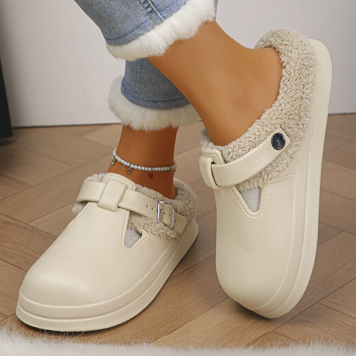 شتاء دافئ رقيق قباقيب النعال النساء إيفا مقاوم للماء عدم الانزلاق المنزل الشرائح امرأة خفيفة الوزن لينة وحيد نعال من القطن غامض