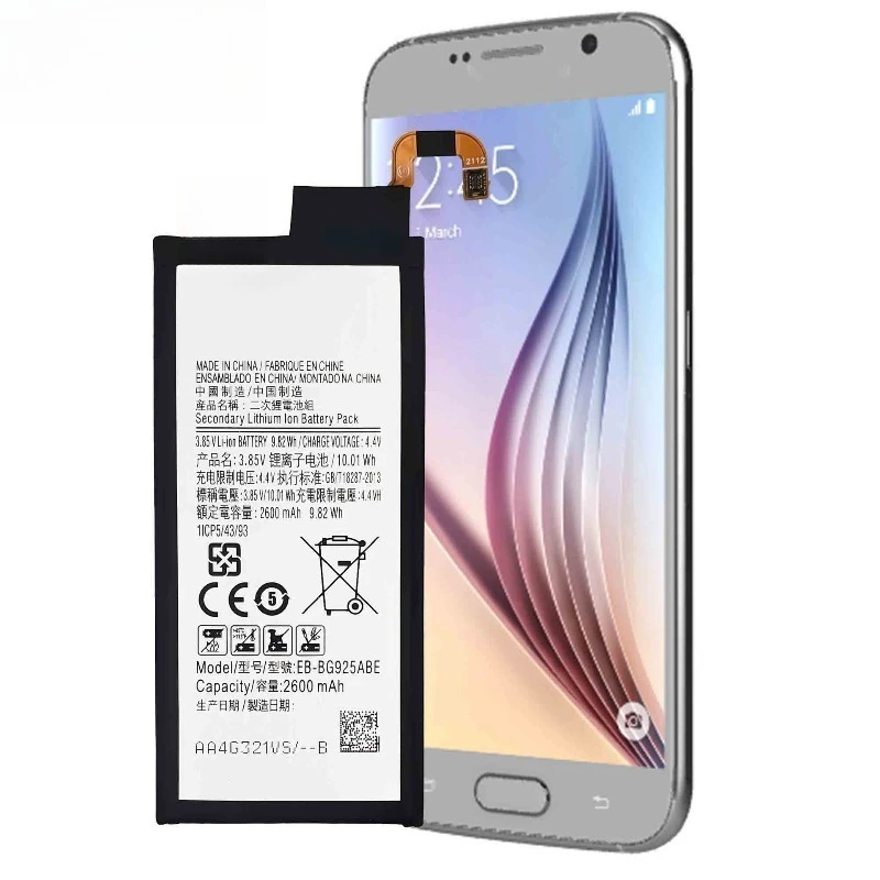 Brand New Mobile Phone Battery EB-BG925ABE 2600mAh Battery For Samsung Galaxy S6 Edge G9250 G925 G925FQ G925F G925S/V/A