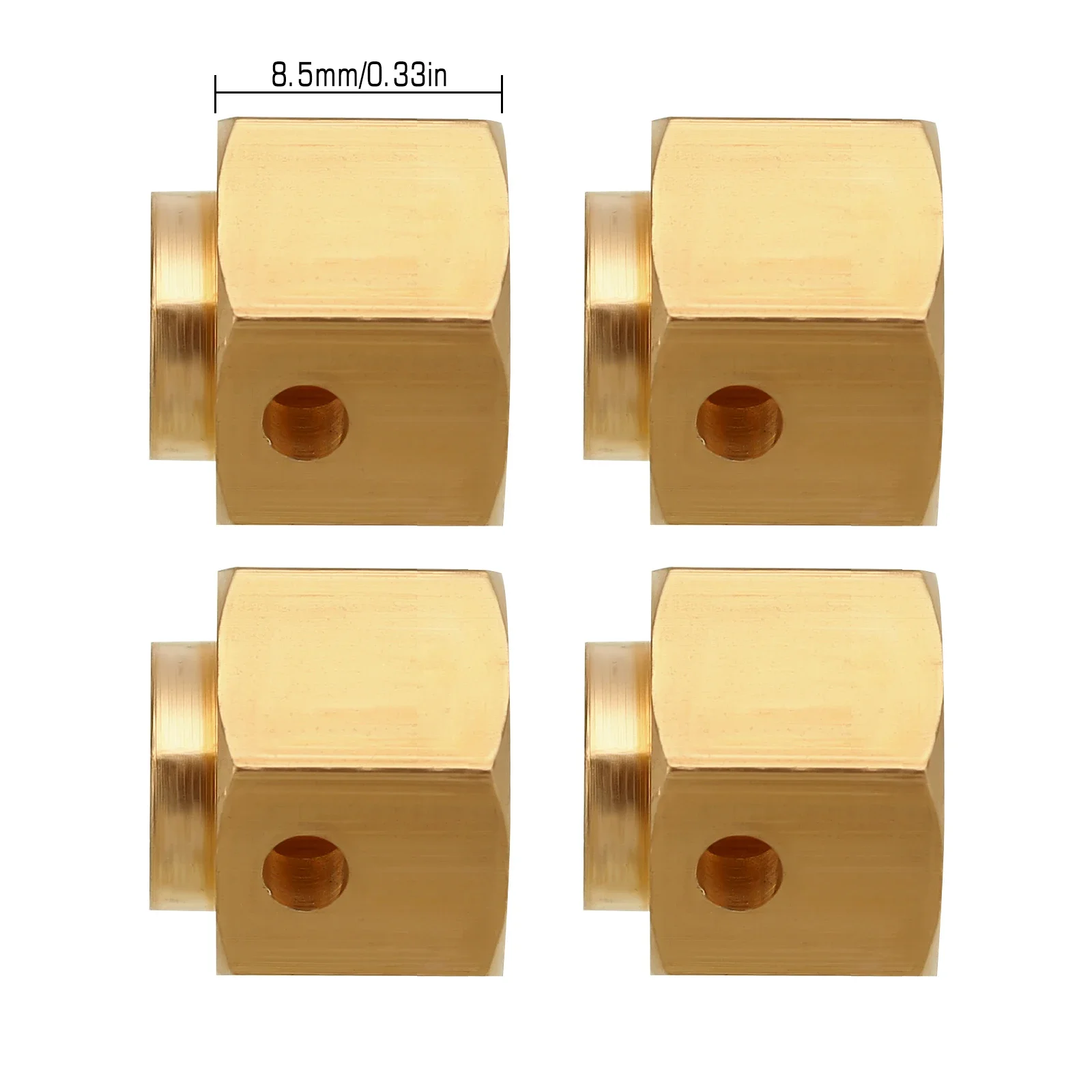 INJORA 4 Stück/6 Stück 5/8,5/10 mm schwerere Messing-12-mm-Radsechskant-Verlängerungsadapter für RC Crawler TRX4