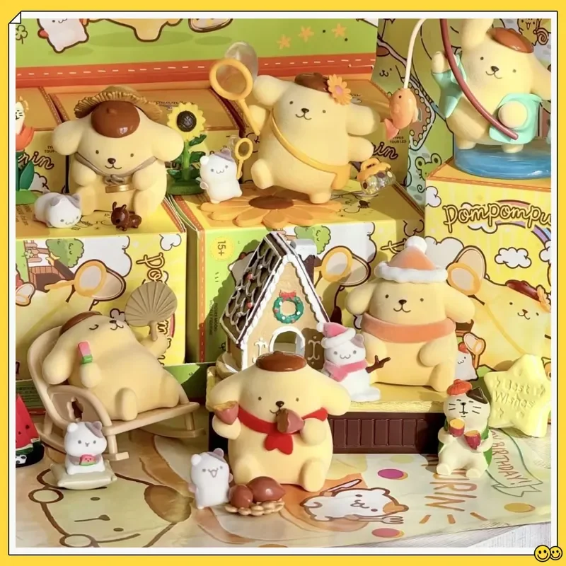 Nuevo Pudding Dog-caja ciega de la serie Four Seasons para niños, muñeco de acción Kawaii, modelo de muñeco de nieve de pesca, juguete para niños, Gif sorpresa