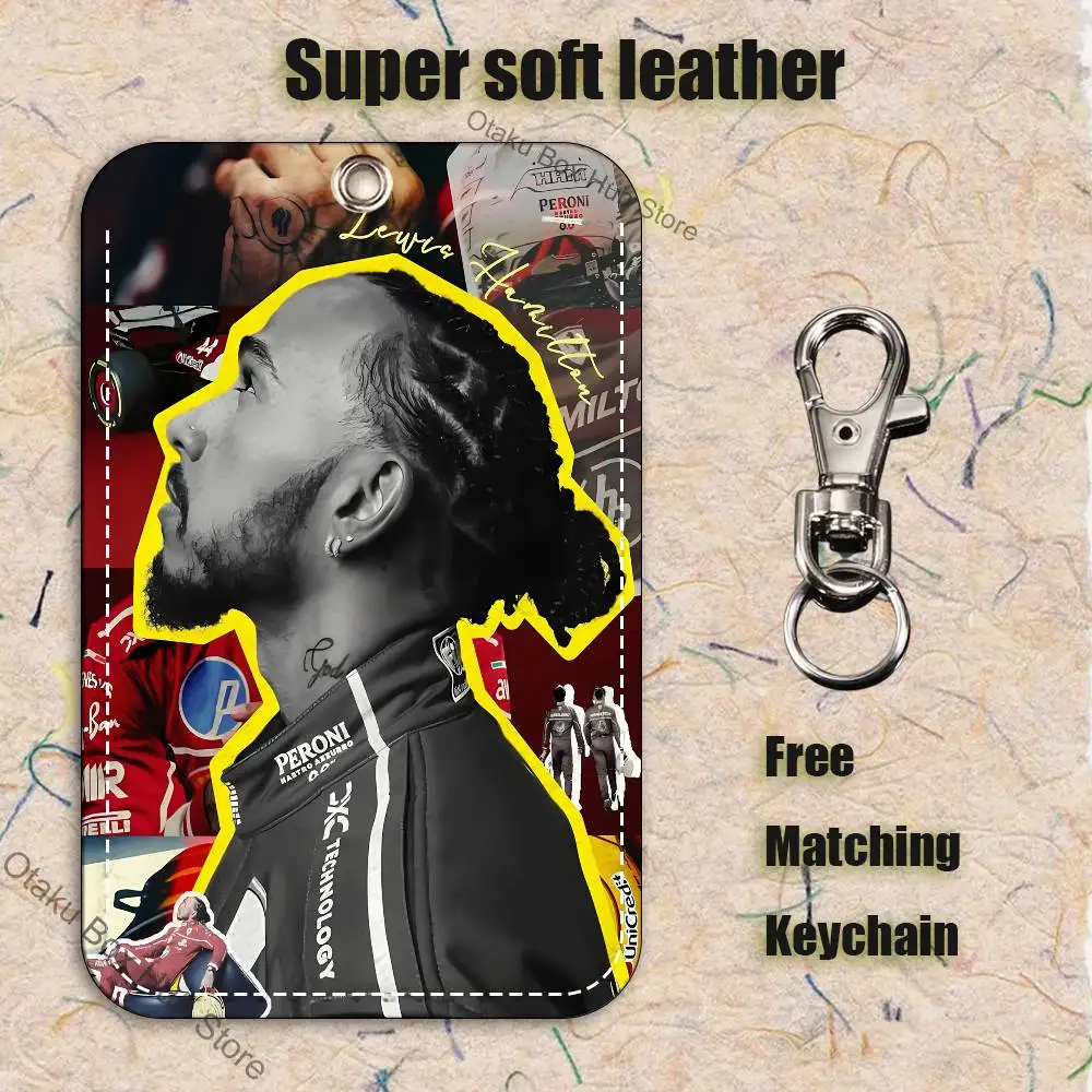 레이싱 44 L-루이스 H-해밀턴 홀더 키체인 은행 비즈니스 작업용 카드 홀더 학생증 보호 케이스 버스 카드