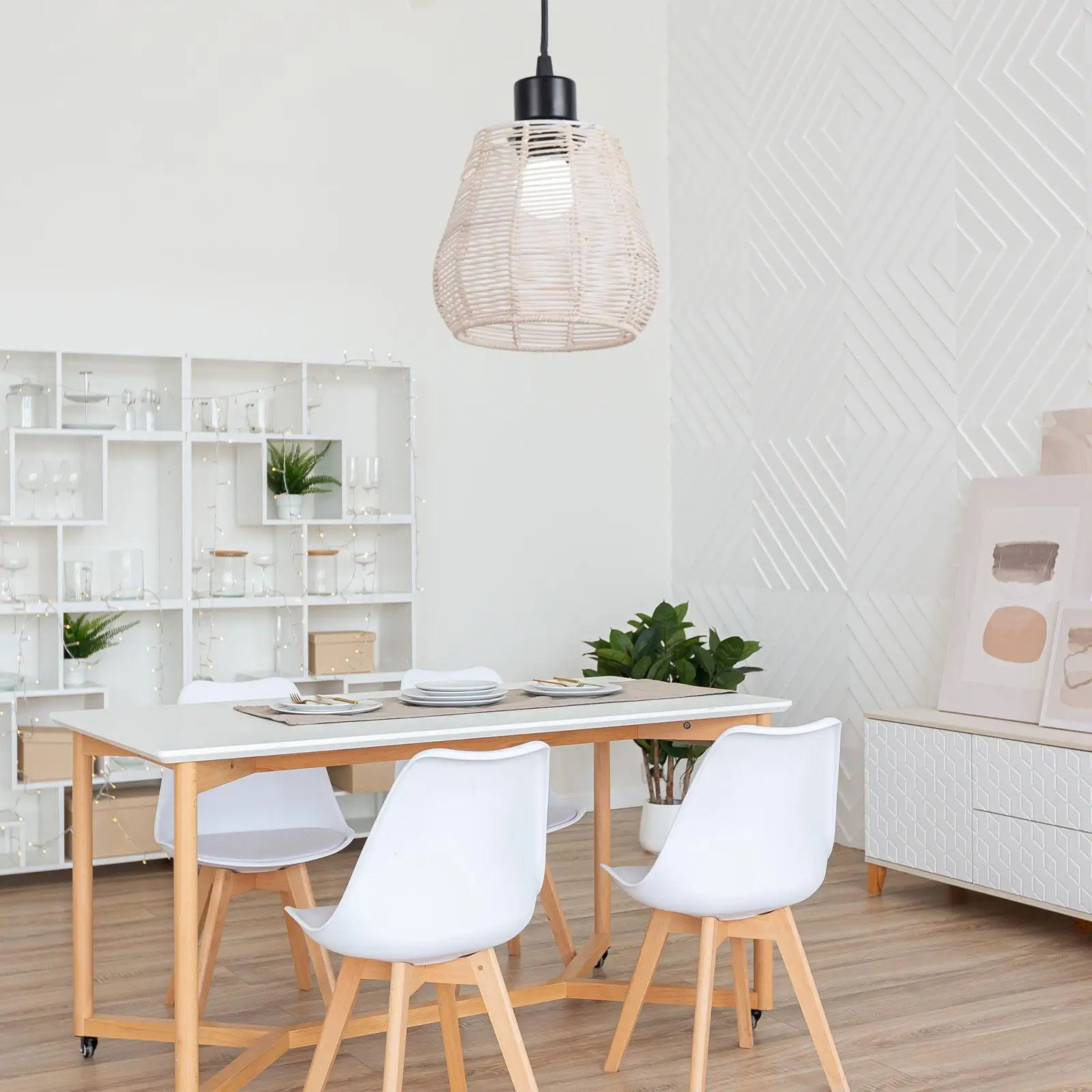 Lamp Shade Plug in Pendant Light Ornament Floor Lamp Woven Basket Lamp Shade for