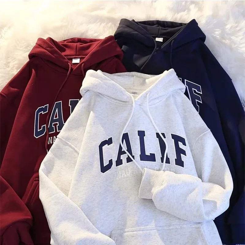 New Hooded Sweatirt Men's Autumn Winter Thiened Fce Loose Couple Lazy Sle INS Trendy Coat Youth Ular Casual Outerwear