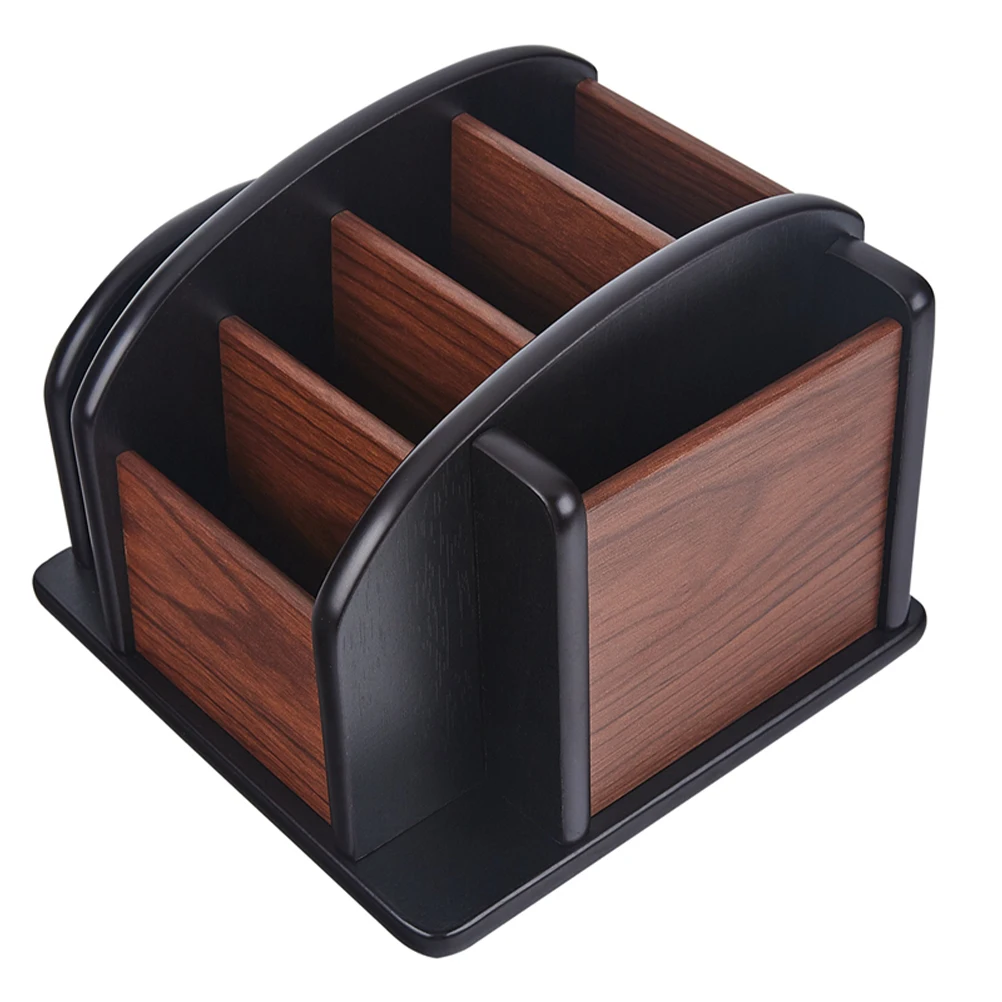 

Wooden Pen Holder Stationery Organizer Work Desk Remote Control Bamboo Office for