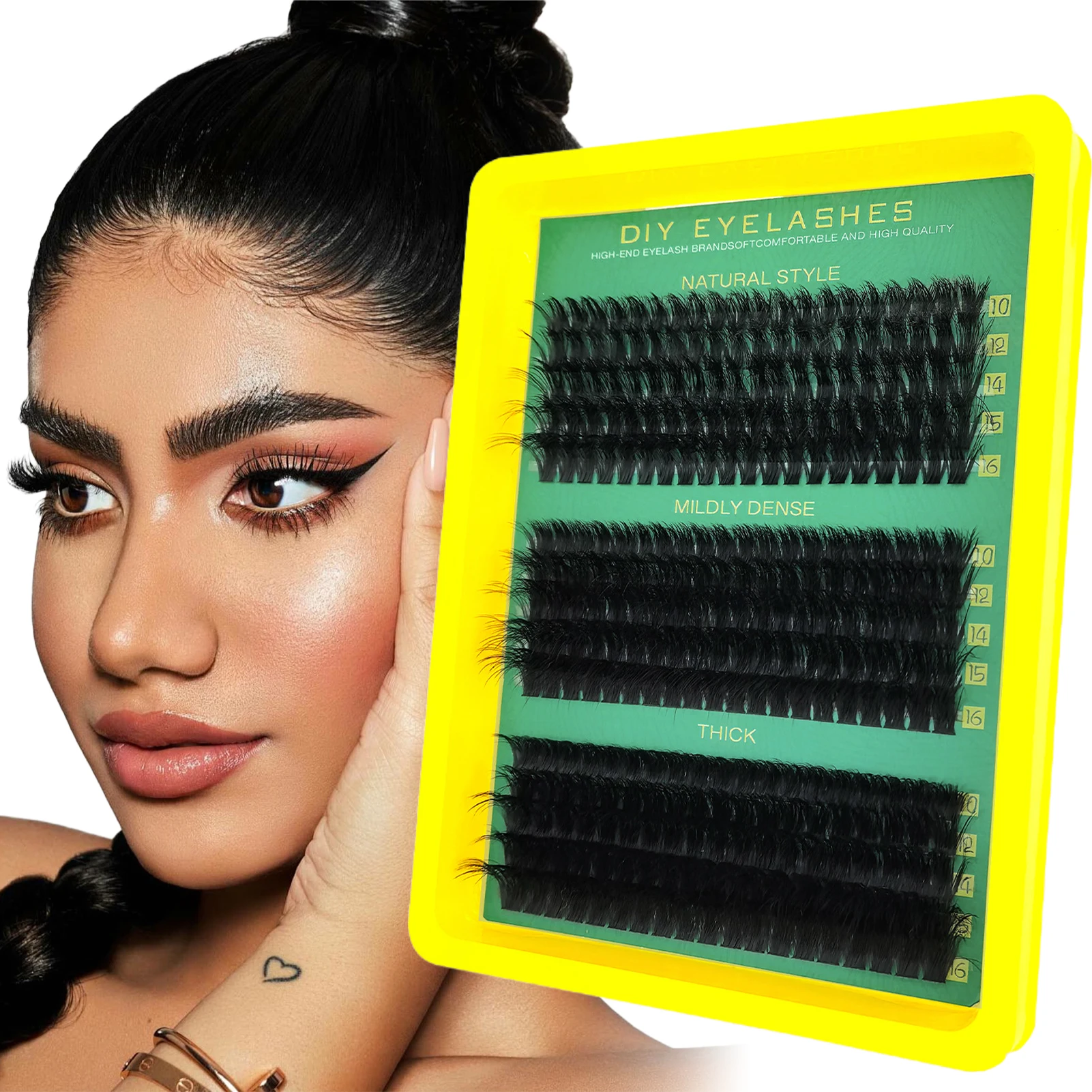 Diy conjunto de cluster de cílios postiços 60d/80d/100d cílios individuais cluster lash bond e selo removedor de cola de cílios postiços, pinças