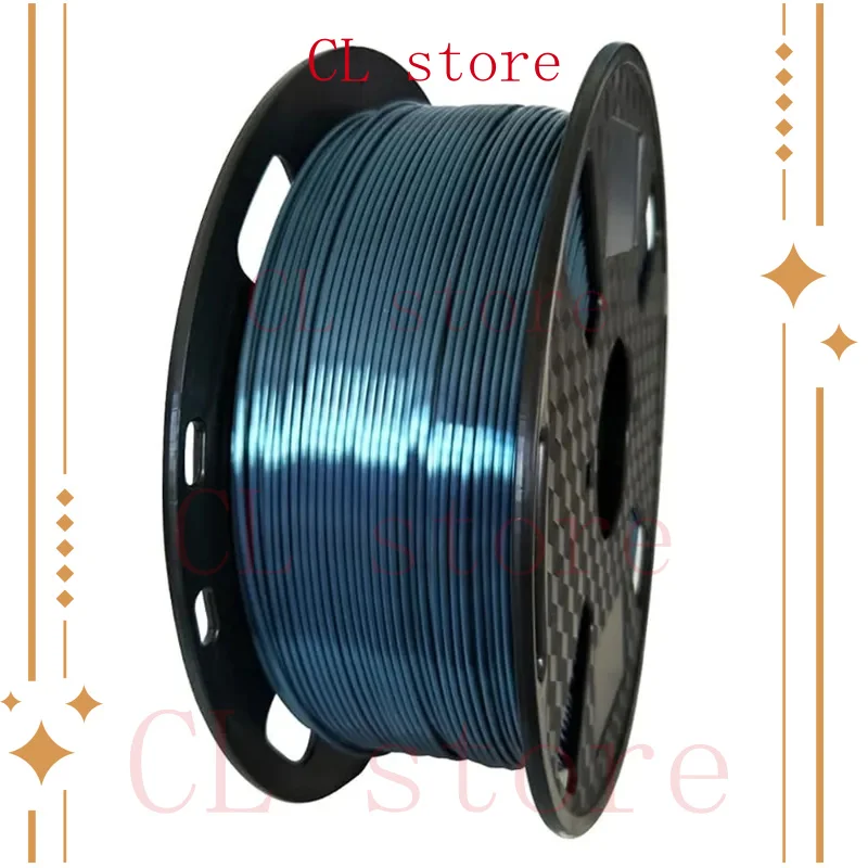 

Шелковая темно-голубая нить для 3D-принтера PLA 1,75 мм 1 кг 2,2 фунта Материал для 3D-печати Блеск Шелковистый блестящий металлический металл Золото Серебро