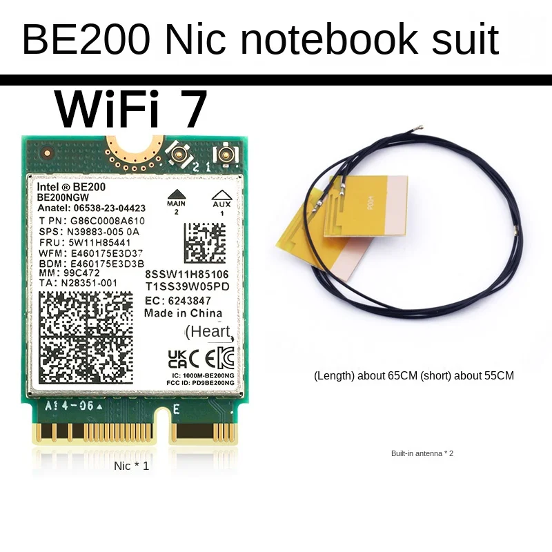 WiFi 7 Intel BE200 Network Card Bluetooth 5.4 Tri Band 2.4G/5G/6GHz 8774Mbps BE200NGW M.2 Wireless Adapter Better than Wifi 6E