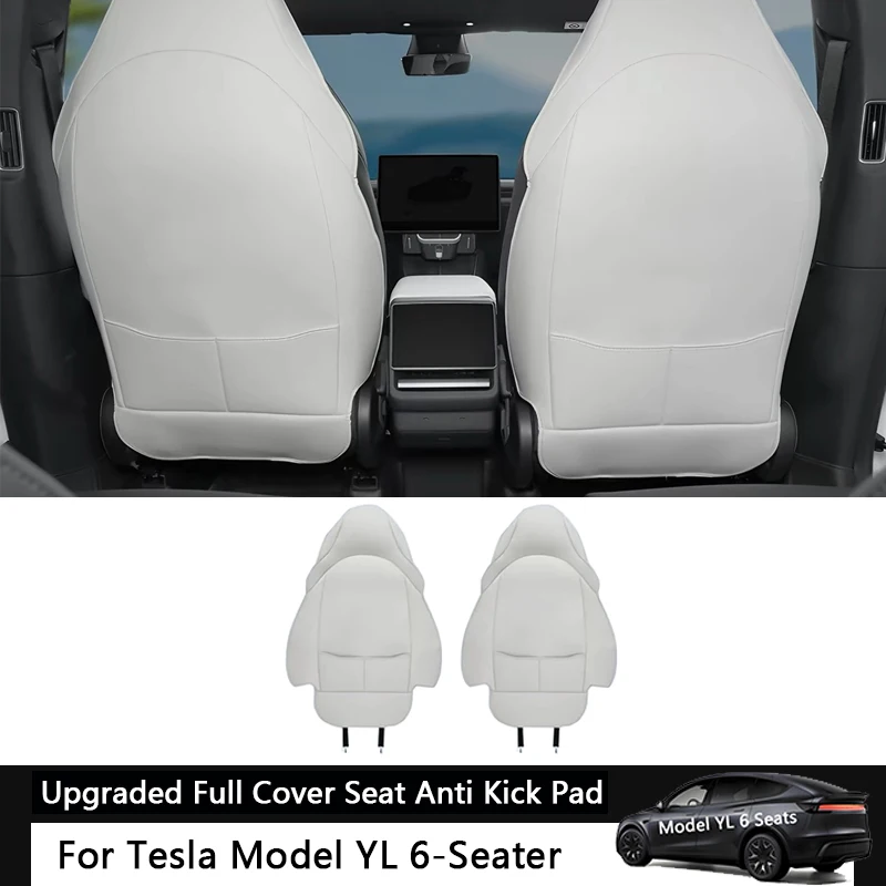 Autositz-Rückenlehnen-Schutzpolster für Tesla Model YL 6-Sitzer, Leder, vollständig umschließend, Schutzabdeckung für die Rückseite der ersten Sitzreihe gegen Kratzer – Detail 9