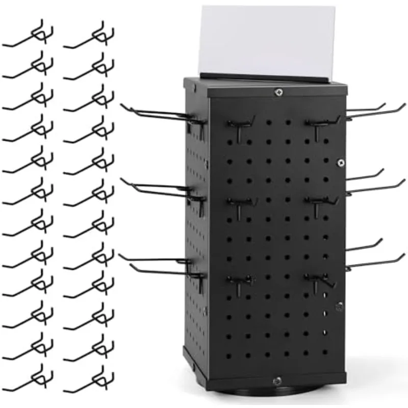 

Rotating nail plate display stand with 24 hooks, metal nail plate display stand, suitable for retail supplier sales and display