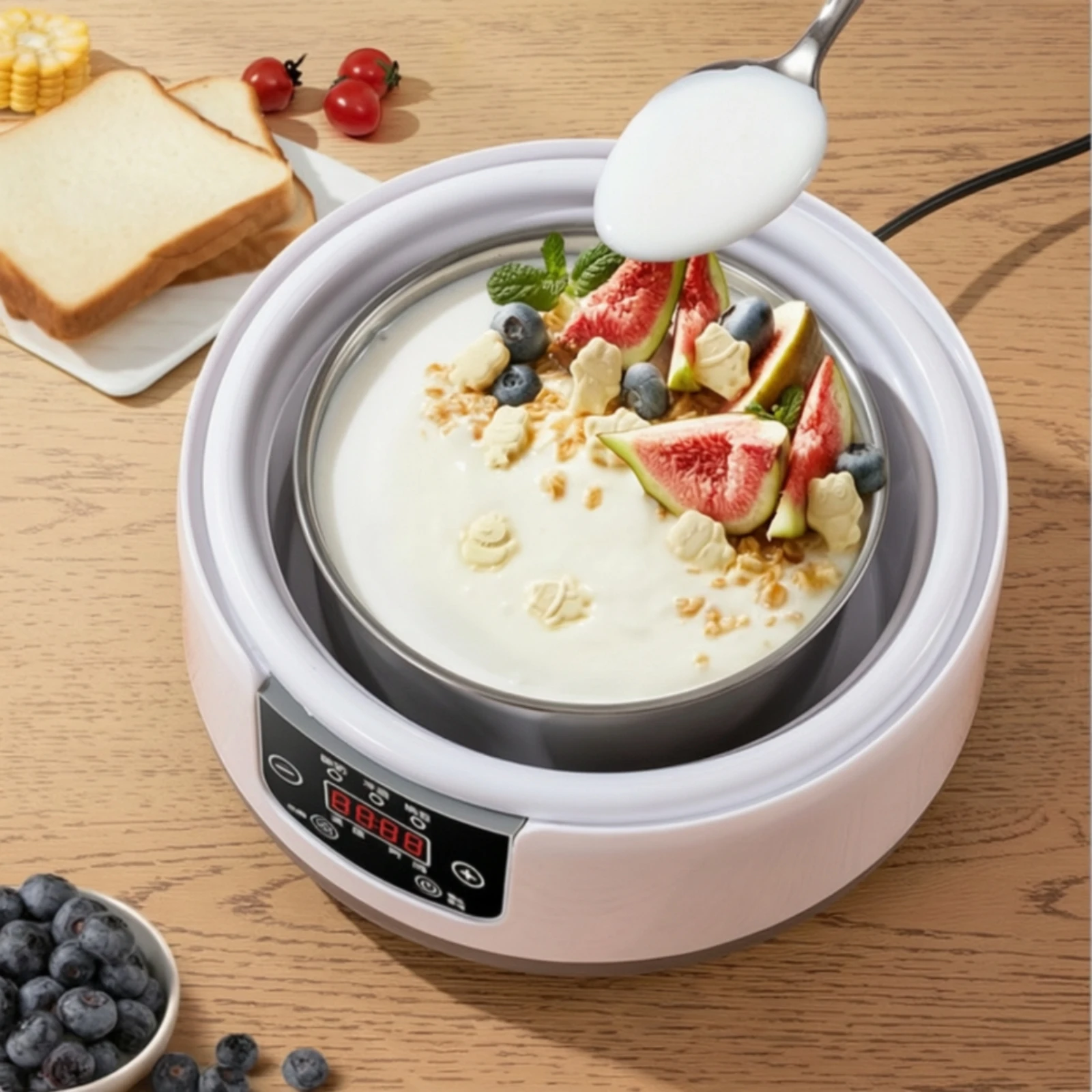 Yogurt Maker with Stainless Steel Pot Digital Automatic Yogurt Maker Fermenter Constant-Temperature for Kitchen, Home