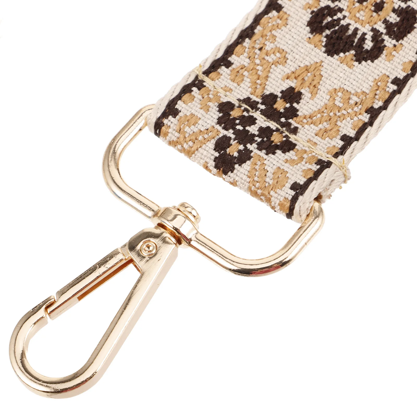 

Ethnic Style Bag Shoulder Strap S 10 Khaki Brown Coffee Flower Gold Buckle Adjustable Crossbody Handbag Strap Purse Accessories