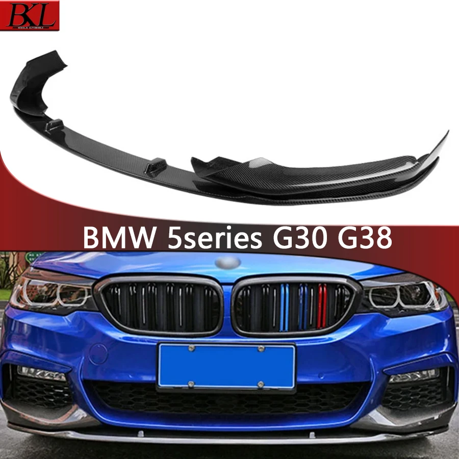 For BMW 5 Series MP G30 G38 540i 530i Carbon Fiber Car Front Bumper Diverter Spoiler Diffuser Front lip chin upgraded body kit