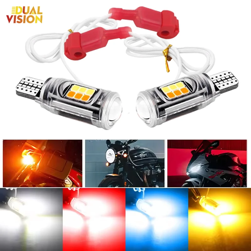 

2PCS T15 Led W16W Super Bright 3030SMD Dual Color Motorcycle Turn Signal Lamp Daytime Running Light Car Accessories Tail Lamps