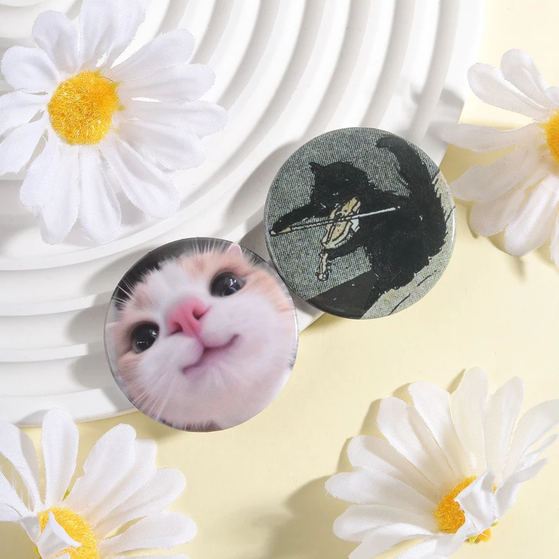 Wizard Cat Violin Cat Math Formula Cat Tinplate Soft Button Pin Cute Anime Meowzer Band Cat Brooch Lapel Bag Badge Jewelry Gift