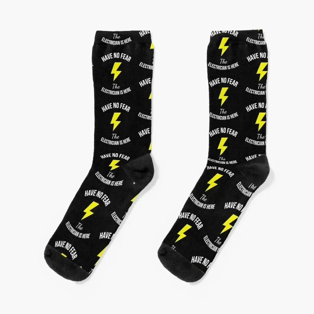 Have No Fear The Electrician Is Here Funny Job For Gift Socks retro Thermal man winter designer brand Sports Man Socks Women's