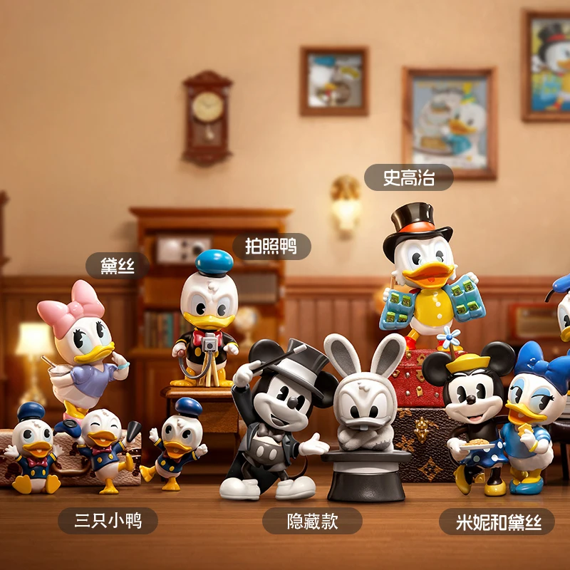 Miniso X Disney Cute Donald Duck 90th Anniversary Figure Daisy Minnie Scrooge Mcduck Figurine Anime Model Pvc Doll Toy Ornament