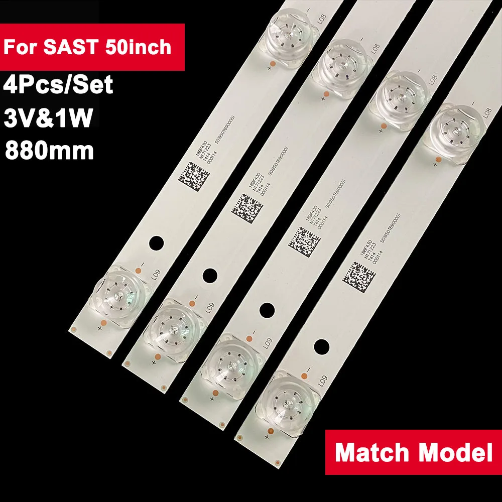 

4Pcs Led Backlight Strip For SAST 50inch TV Repair JL.D50091330-158A-M MC-49A MC-5291 LE-8815A 50T6600 50T6500 ST-5050 50LST5970