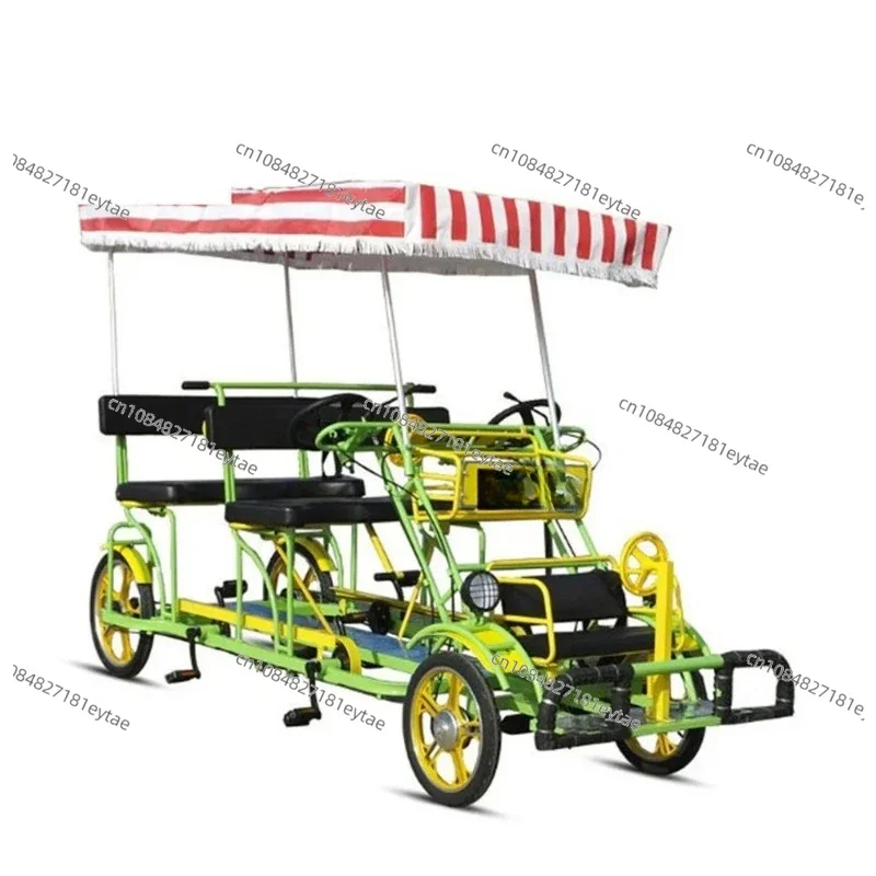 Suitable for family freight transportation, 7-speed double bike, 4-person convertible bike, children's bike