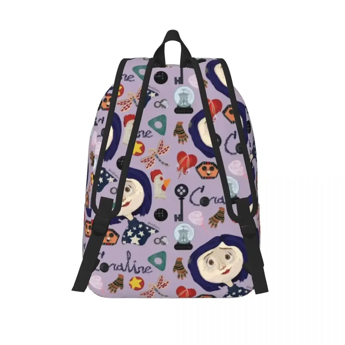 Coraline Animated Movie Backpack for Boy Girl Kids Student School Bookbag Cartoon Plaid Canvas Daypack Kindergarten Primary Bag