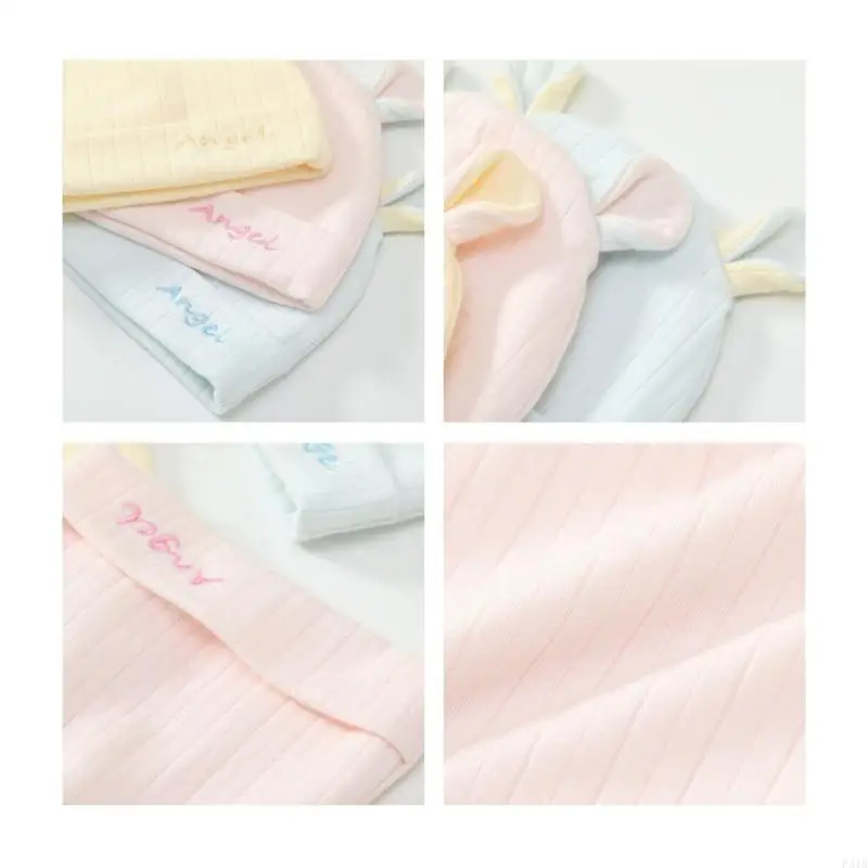 Cotton Newborn Hats for Girls 0-6 Months Toddler Infant Hat Bear Ear Caps P31B
