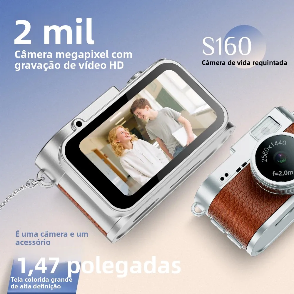 Câmera digital recém-atualizada 1.47 Polegada chaveiro câmera com tela 2k resolução portátil mini câmera retro com flash
