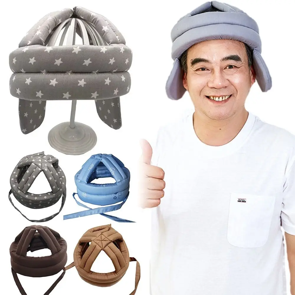 Thickened Elderly Anti-Fall Helmet Sponge Padded Breathable Cotton Anti-Fall Safety Hat Lightweight Shockproof