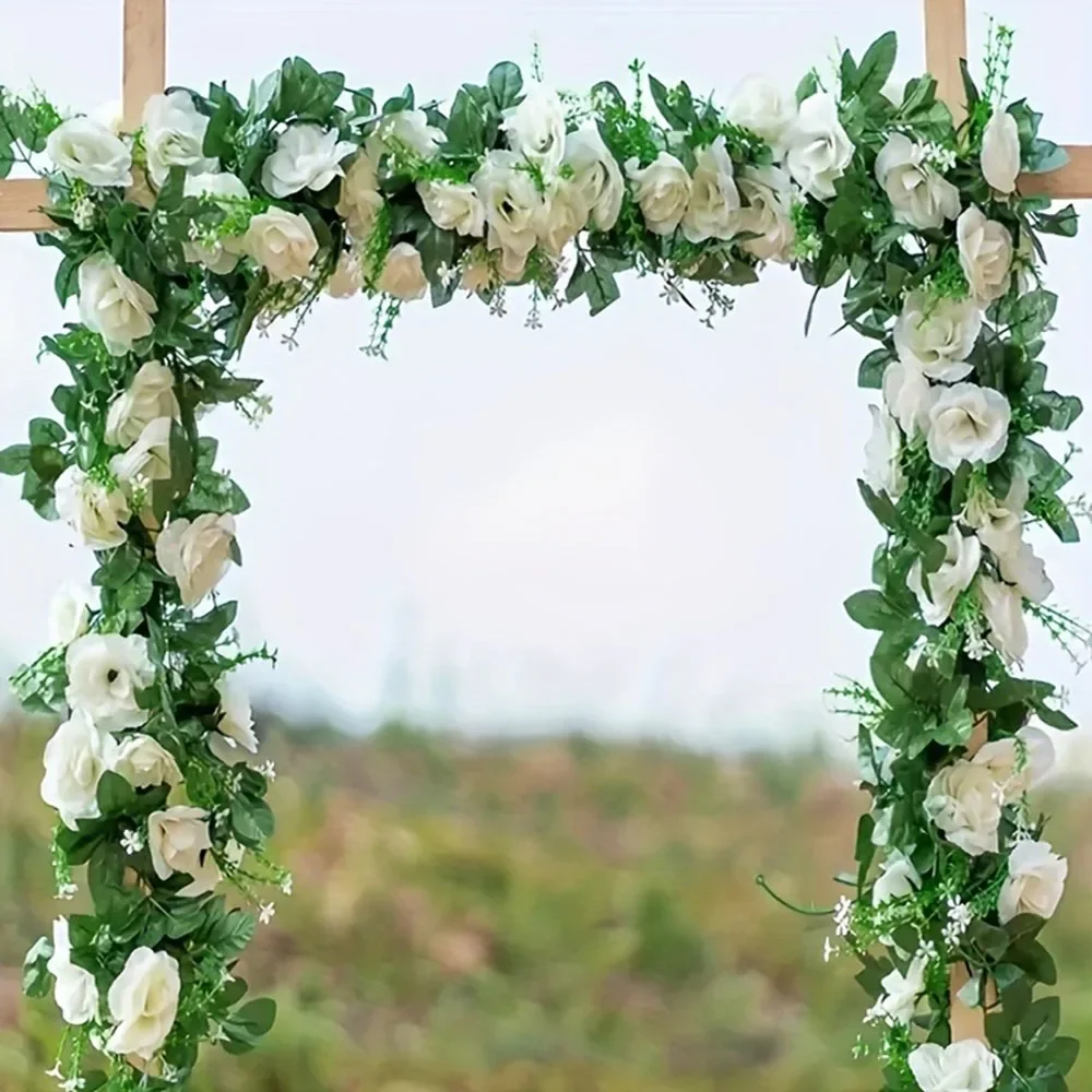 

1Pcs 2.2M Artificial White Flower Fake Hanging Fake Vine Plants Leaves Artificials Garland Flowers Wedding Decoration