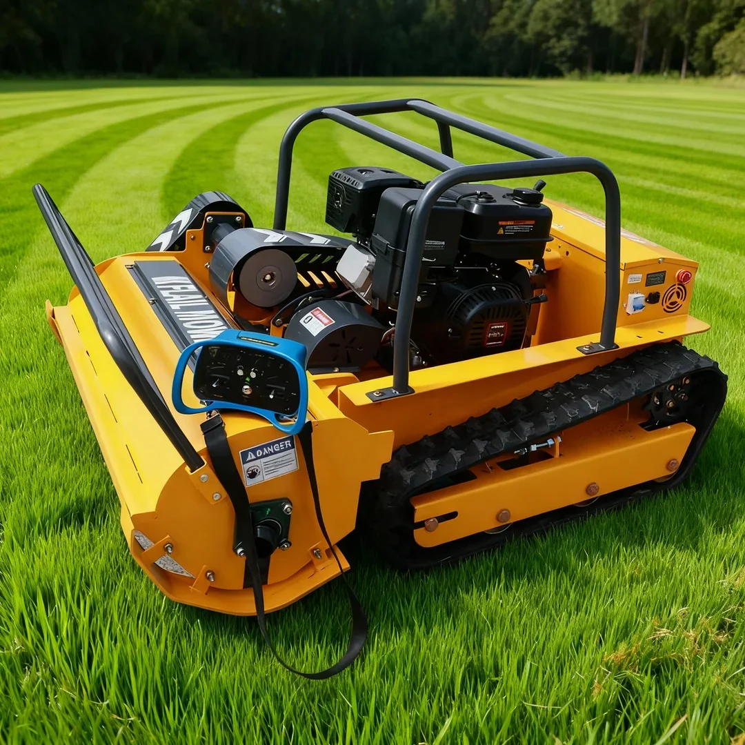 

Customized Diesel/Gas Engine Small Robot Grass Cutter Cutting Width 800mm 1000mm 1200mm Remote Control Crawler Flail Mower