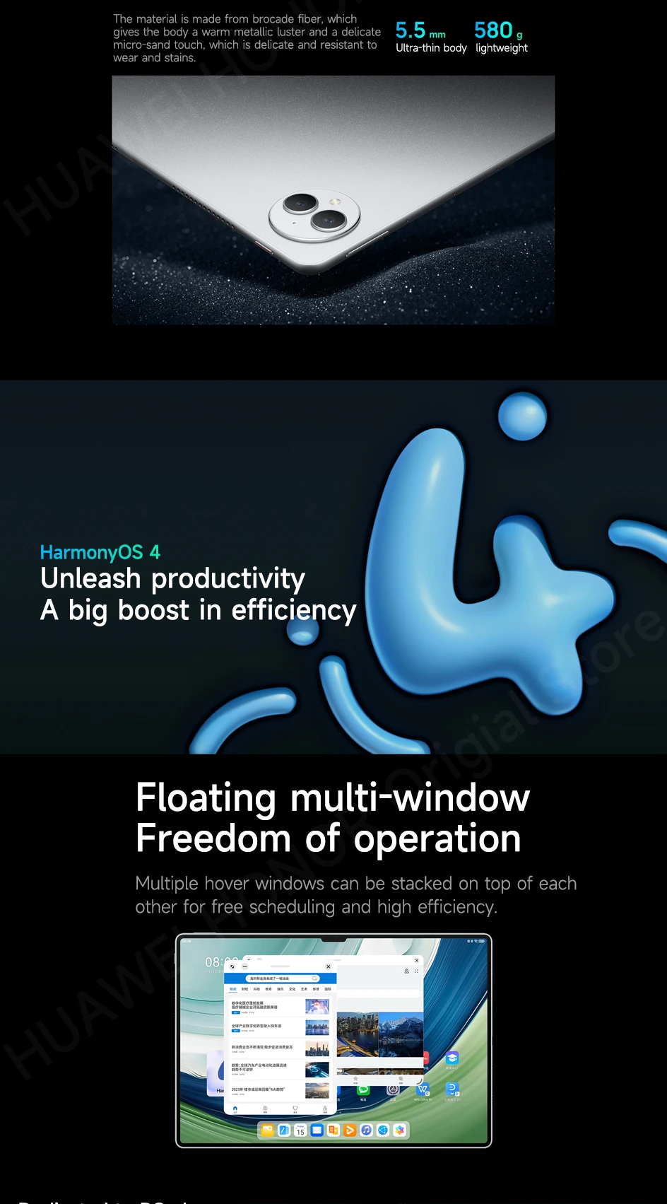 2023 Wifi/LTE HUAWEI MatePad Pro 13.2-inch Tablet OLED 2.8K 144Hz 94% Screen-to-body Ratio HarmonyOS 4 10100mAh