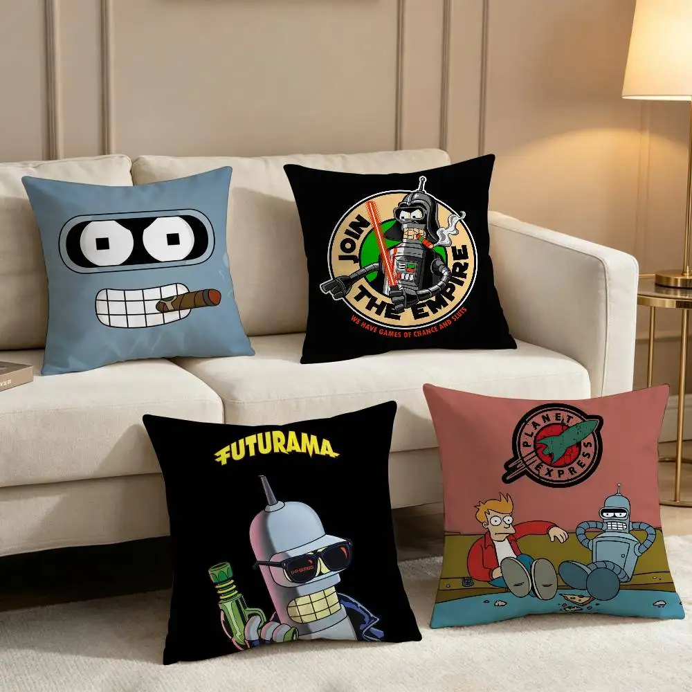F-Futurama B-Bender couple Comfortable soft Pillow Case for Sofa cartoon kawaii Living Room Home office Decor Protective Covers