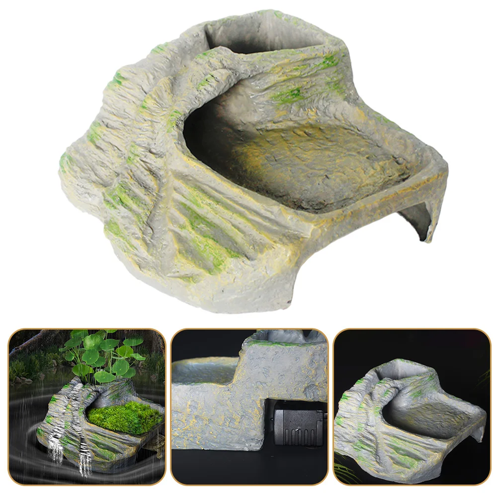 

Resin Tortoise Basking Platform Lifelike Rockery Ornament For Reptile Tank Decor Turtle Climb Scene Layout Prop