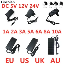 AC 100V-240V DC 5V 12V 24V transformator oświetleniowy 1A 2A 3A 5A 6A 8A 10A Adapter do zasilacza Converter dla LED diody na wstążce CCTV