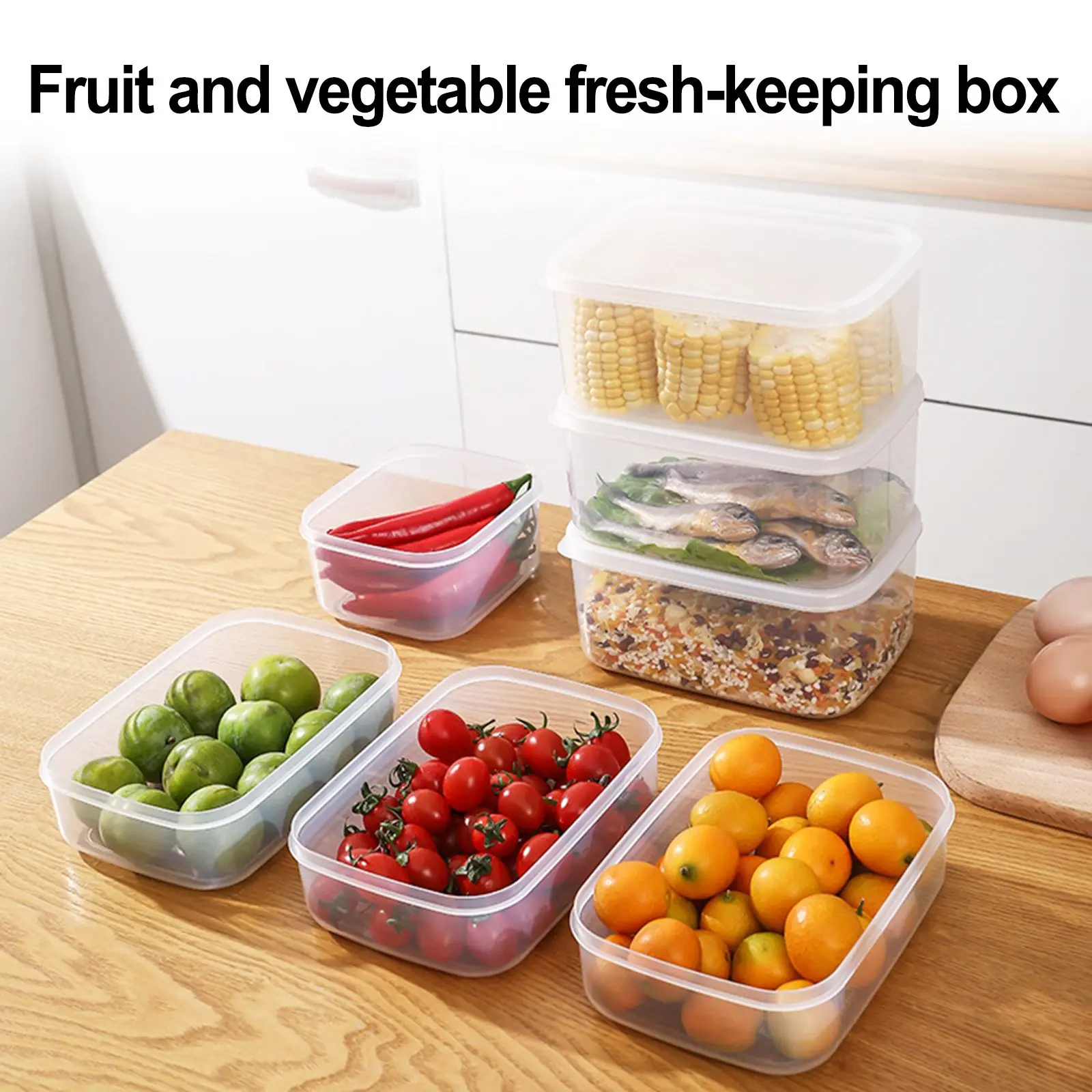 Fresh Box Food Storage Box Refrigerator Sealed Space Organizer Containers Freezer Kitchen Storage Box Food Containers