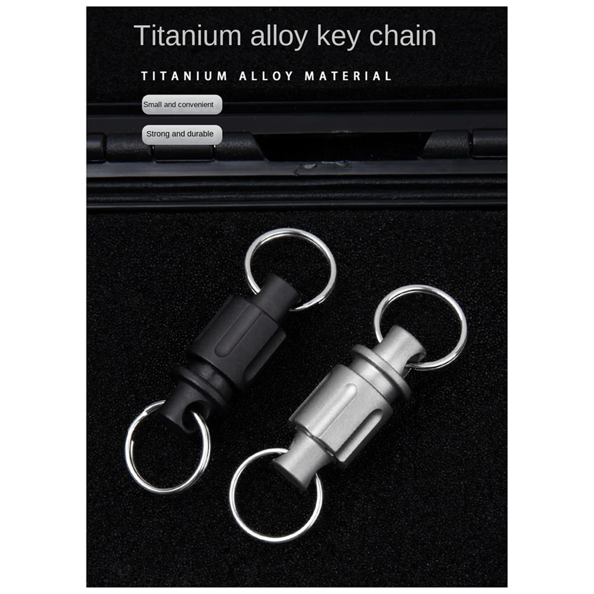 ABQR سبائك التيتانيوم المفاتيح العالمي مشبك سيارة المفاتيح البسيطة الدورية مشبك قلادة-الفضة