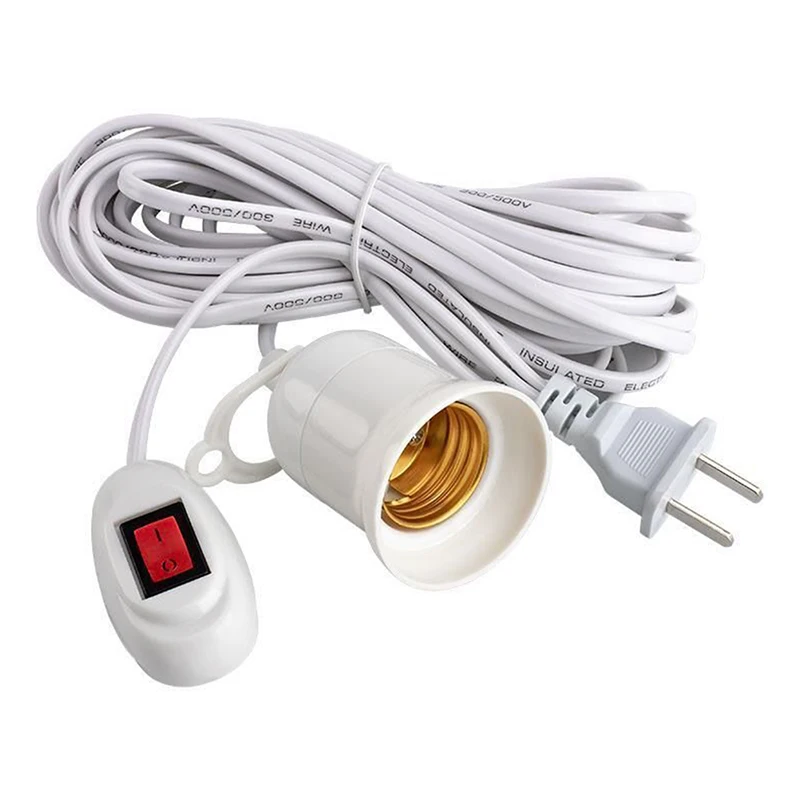 Universal E27 Suspension Screw Socket With Switch Lamp Plug Holder Adapter Converter With Switch Lamp 2.3m Wire Length