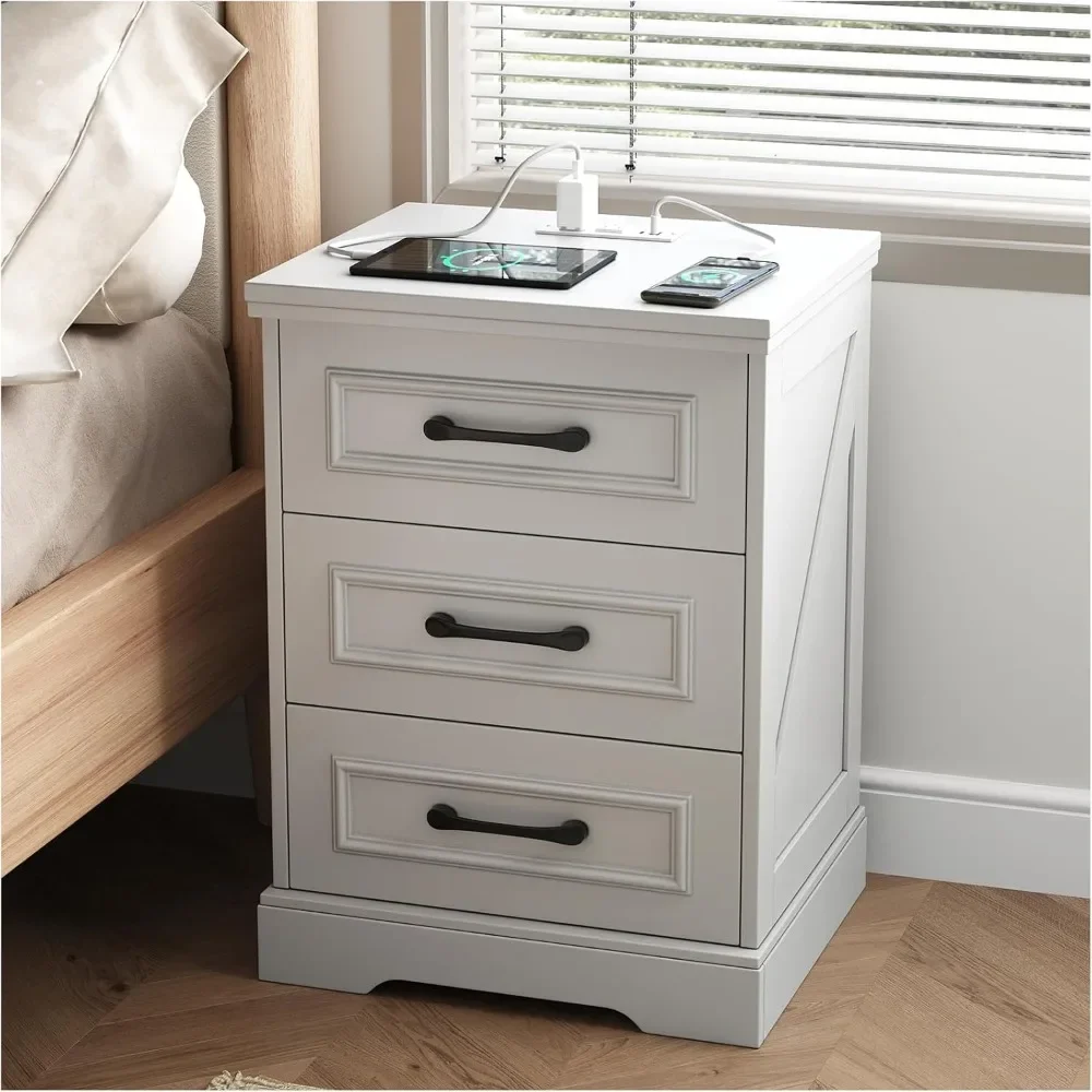 Night Stand Set 2 with Charging Station, 26