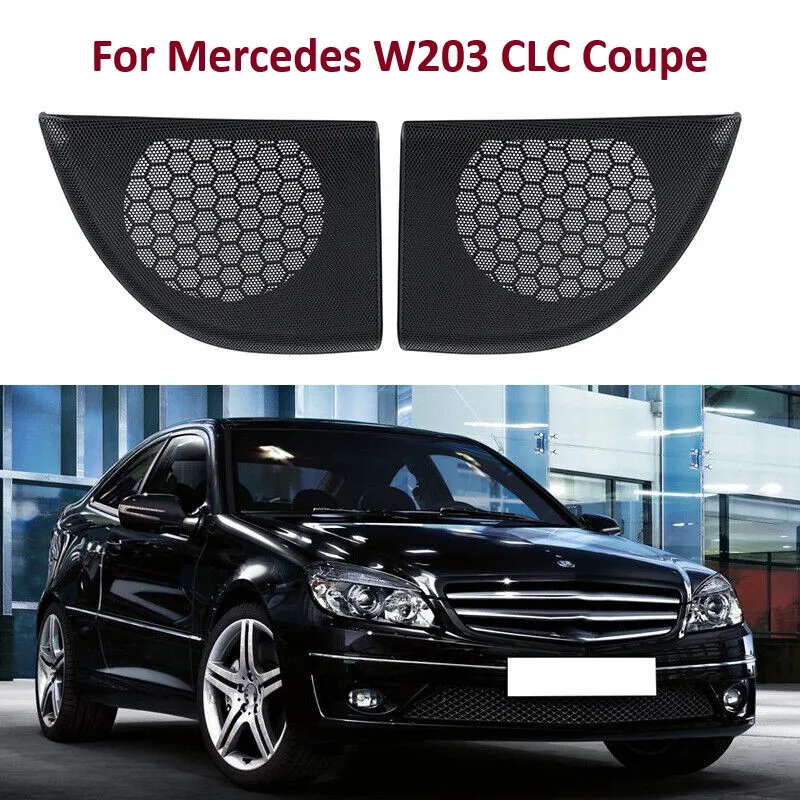 Left+Right ABS Black Car Hand Door Side Door Speaker Cover Trim Horns Cover For Benz W203 CLC Coupe 2Door 08-11 A20372703889051