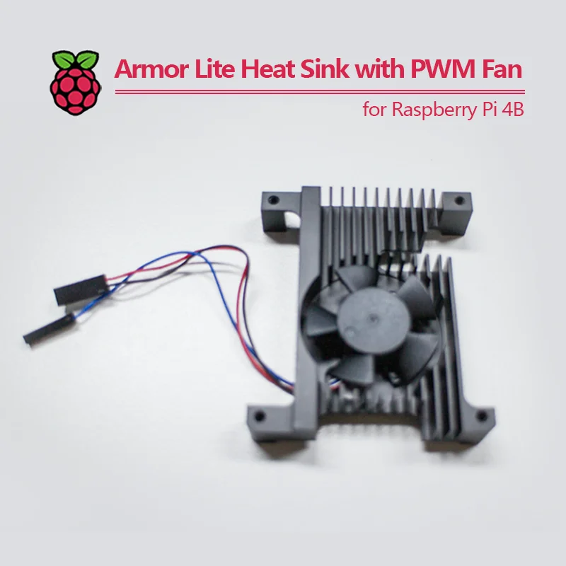 Pantser Lite Koellichaam Met Pwm-Ventilator Voor Raspberry Pi 4b