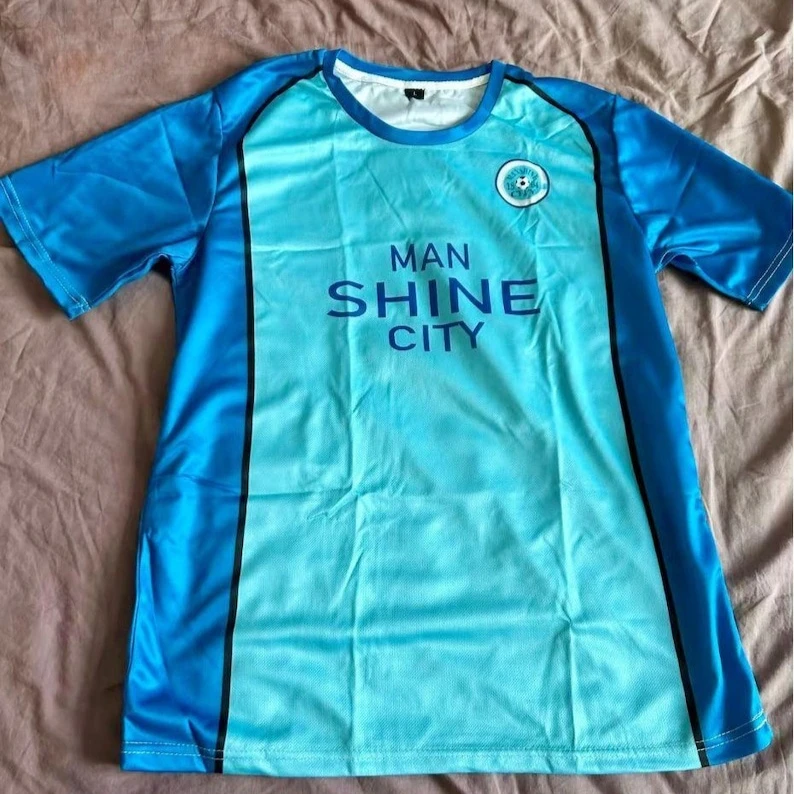 

Синий замок MAN SHINE CITY Мужская летняя одежда Джерси японского аниме Джерси Спортивная футболка с круглым вырезом Быстросохнущая впитывающая потMoto