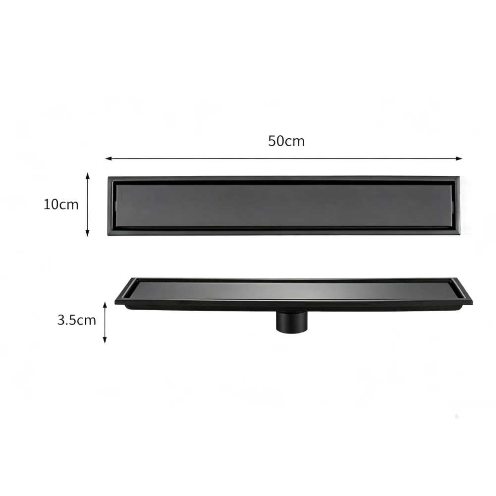 Linear Drain with 50cm Channel Length and Central Discharge for Balanced Water Management in Contemporary Bathroom Layouts