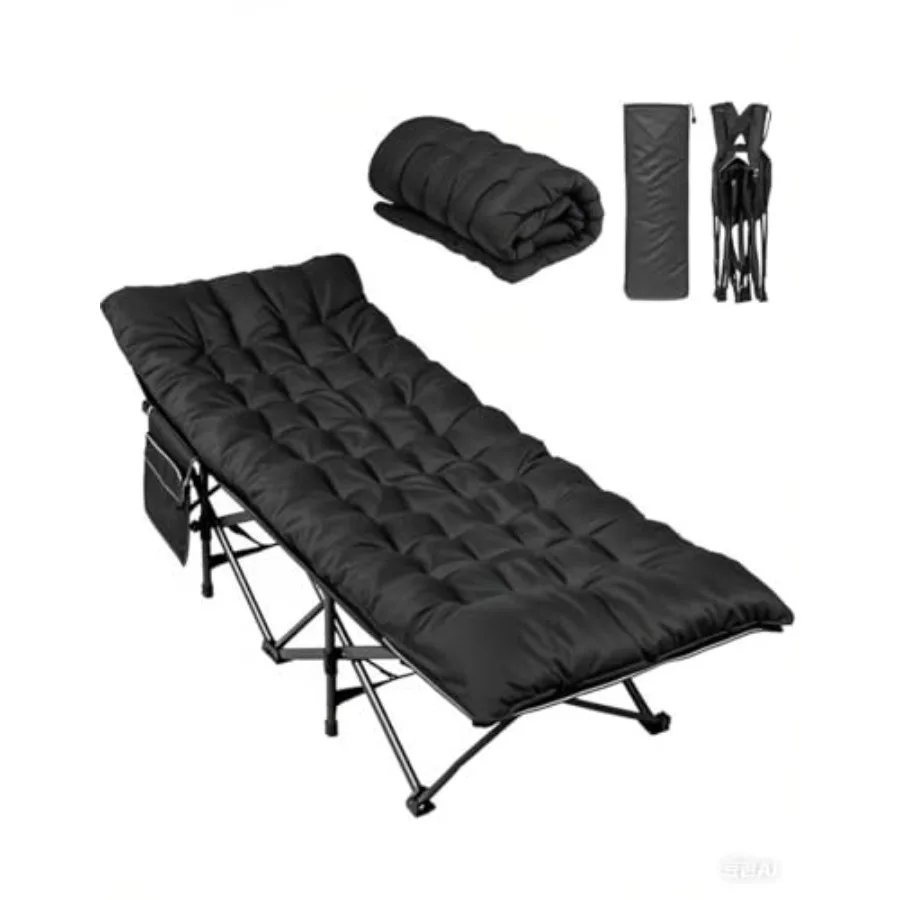 

Двухслойная походная кровать-раскладушка из оксфорда 1200D для взрослых с матрасом, портативная складная кровать для кемпинга на открытом воздухе с сумкой для переноски