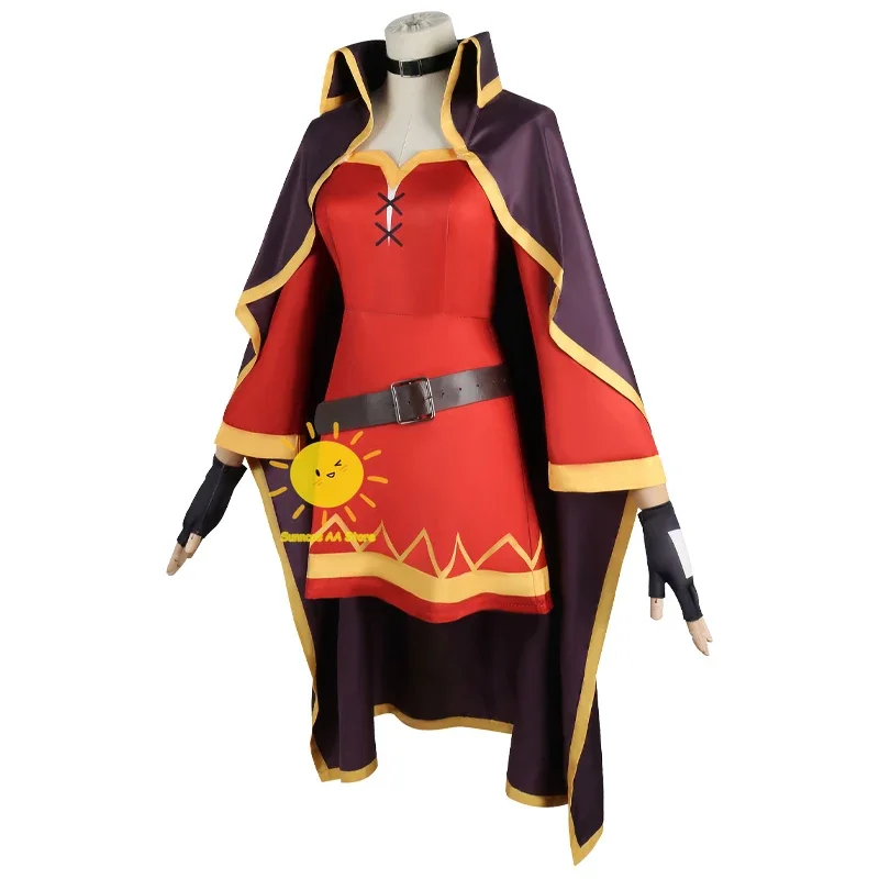 Anime Megumin Cosplay Costumes Halloween Party Cos Women Girl Sorceress Dress Cloak Megumin Cos Wig Carnival Party Cos Costumes