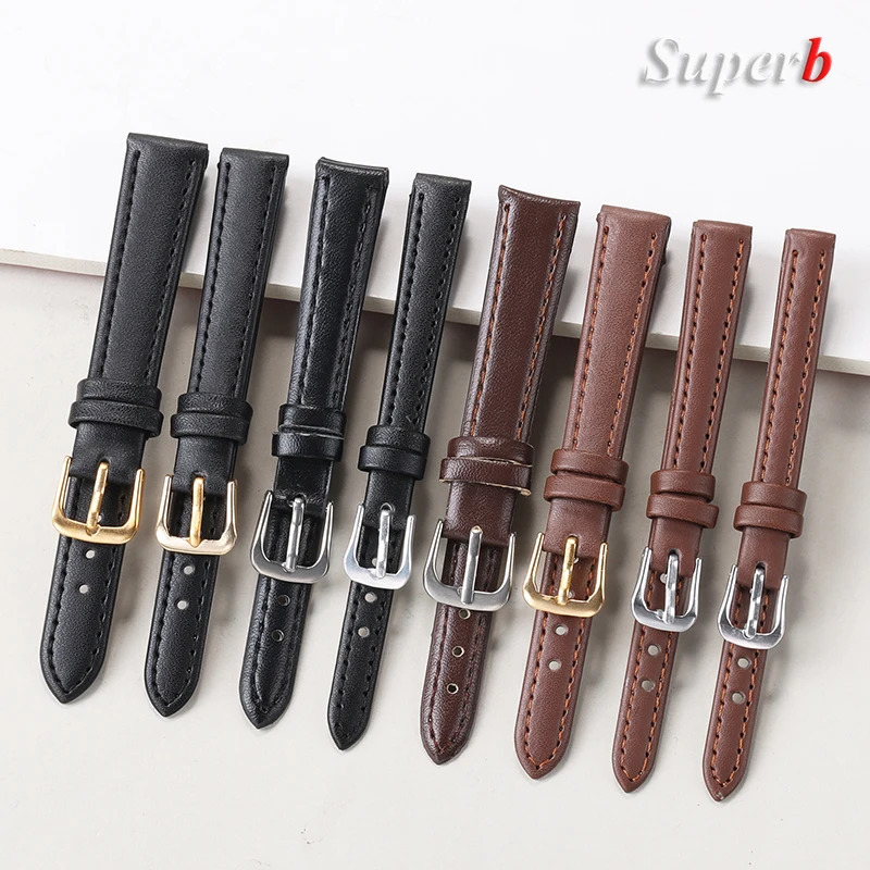 8mm 10mm 12mm 14mm 16mm 18mm 20mm 22mm PU Leather Watch Strap for Men Women Soft Leather Wrist Band Universal Sport Bracelet