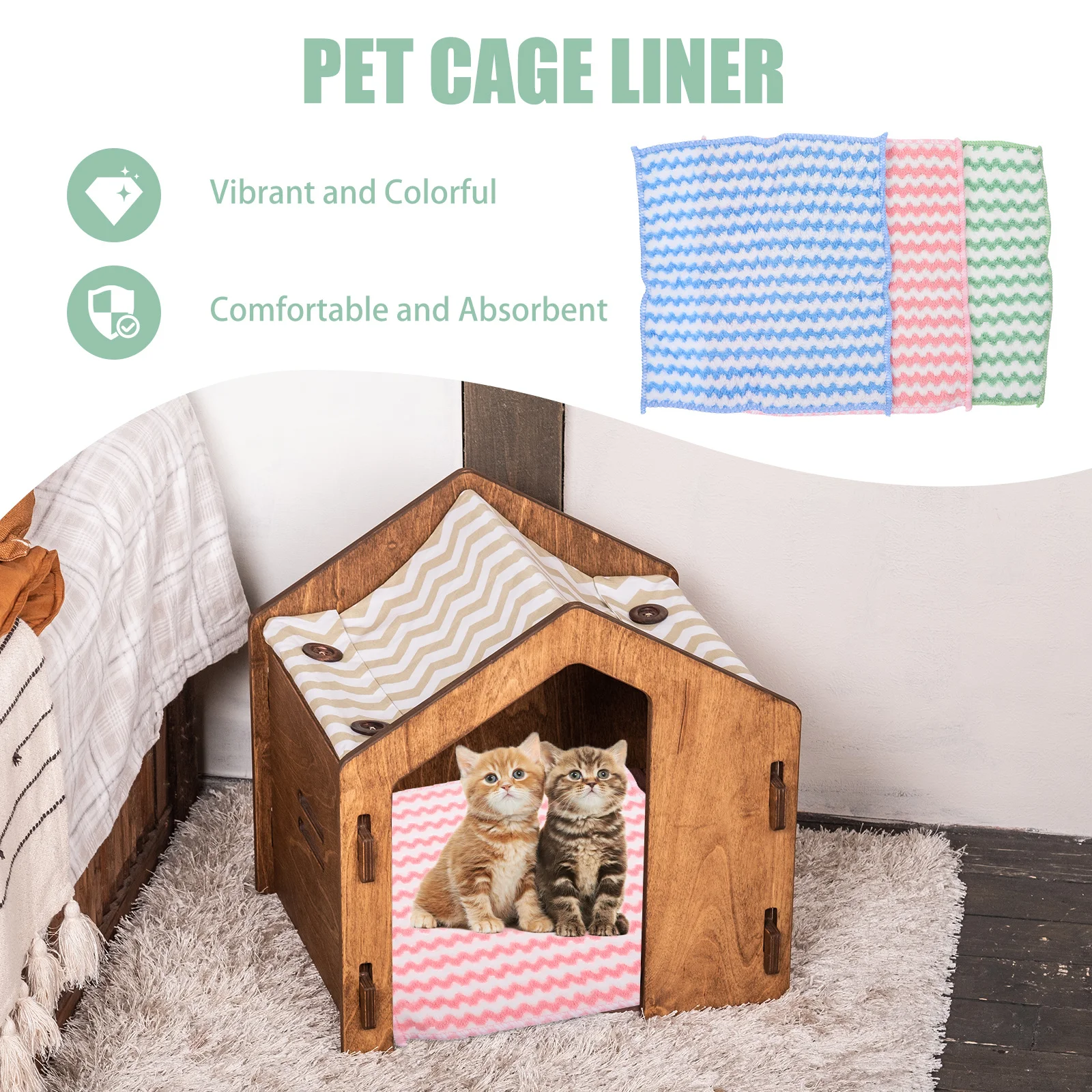 

6Pcs Cozy Hamster Resting Mat Absorbent Small Pets Cage Pad for Rabbit Guinea Pig Comfortable Pet Supply Liners